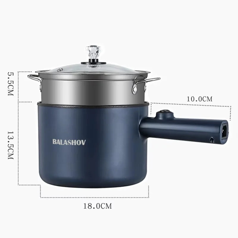 BALASHOV Mini Electric All-in-One Cooker – Non-Stick, Multi-Function, Single/Double Layer | 220V EU Plug