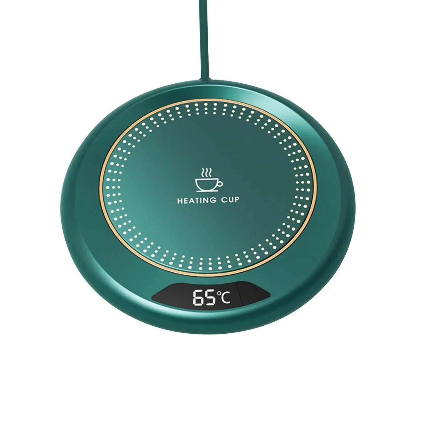 HOMEFISH USB Thermostatic Heating Coaster – 55–75°C, 3-Speed, 20W | Keep Drinks Warm All Day