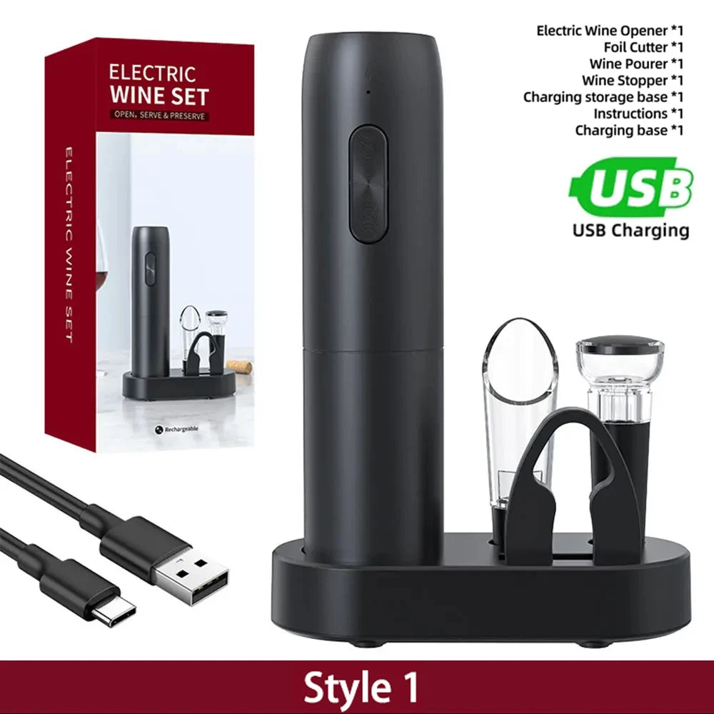 Electric Wine Opener – Rechargeable Automatic Corkscrew, Opens 100 Bottles Per Charge | With or Without Accessories
