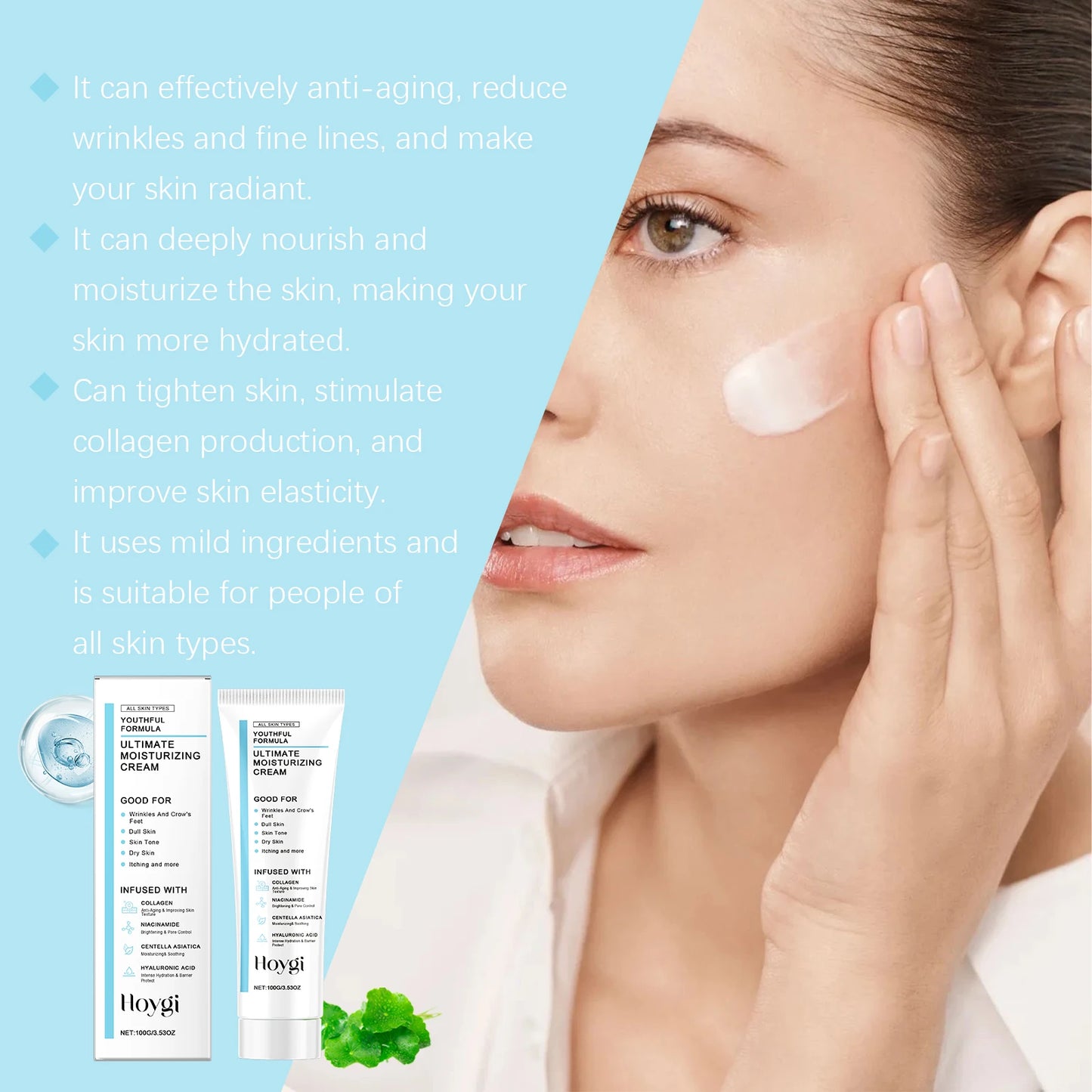 HOYGI Ultimate Moisturizing Cream – Anti-Wrinkle, Firming & Deep Hydration | All Skin Types | 100g / 200g / 400g / 1000g