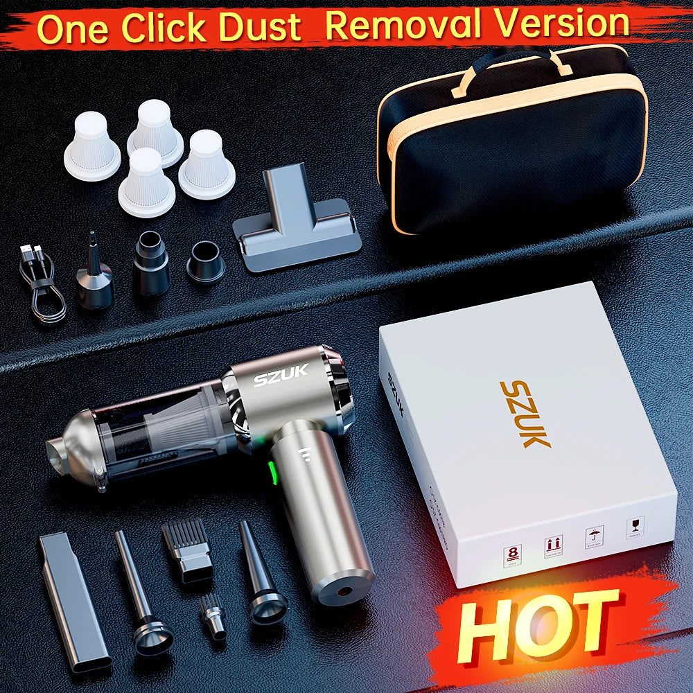 SZUK 3-in-1 Wireless Handheld Vacuum Cleaner – 100W Brushless Motor, HEPA Filter, Wet & Dry
