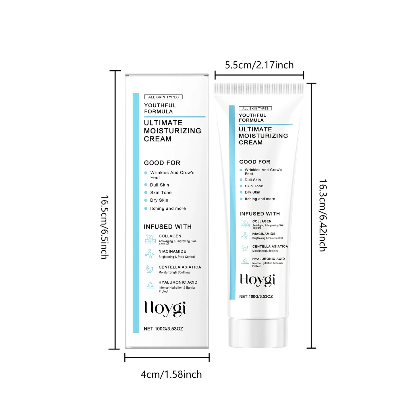 HOYGI Ultimate Moisturizing Cream – Anti-Wrinkle, Firming & Deep Hydration | All Skin Types | 100g / 200g / 400g / 1000g
