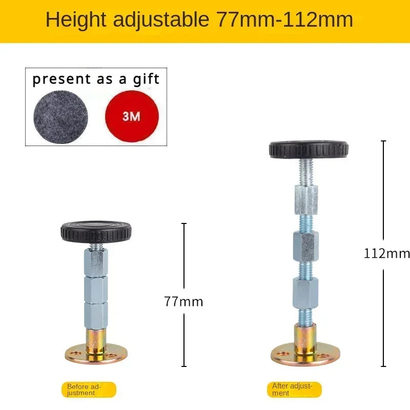 Adjustable Threaded Bed Frame Anti-Shake Stabilizer – Alloy Furniture Leg Support, 28–105mm | Bed, Cabinet & Sofa
