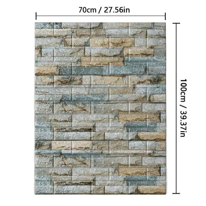 3D Brick Pattern Self-Adhesive Wallpaper 70cm — Waterproof Peel & Stick