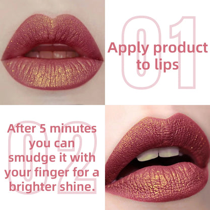 KAFURUX Glitter Diamond Shimmer Lip Gloss – 14 Colors, Waterproof, Long-Lasting Liquid Lipstick | Metallic & Sparkling | Single & 2pcs