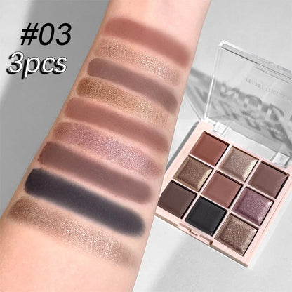 JUJU DREAM 9-Color Eyeshadow Palette – Matte & Shimmer, Soft Milk Tea Tones, Waterproof, Long-Lasting | Single & Triple Sets