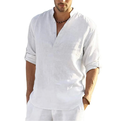 Men's Cotton Linen Casual Shirt – Long Sleeve