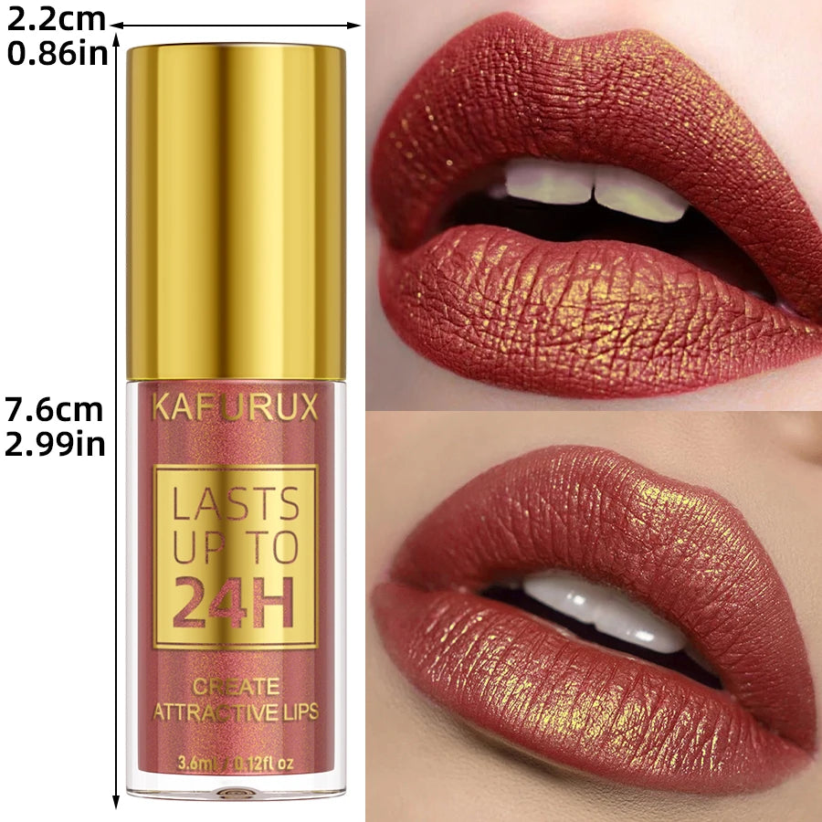 KAFURUX Glitter Diamond Shimmer Lip Gloss – 14 Colors, Waterproof, Long-Lasting Liquid Lipstick | Metallic & Sparkling | Single & 2pcs