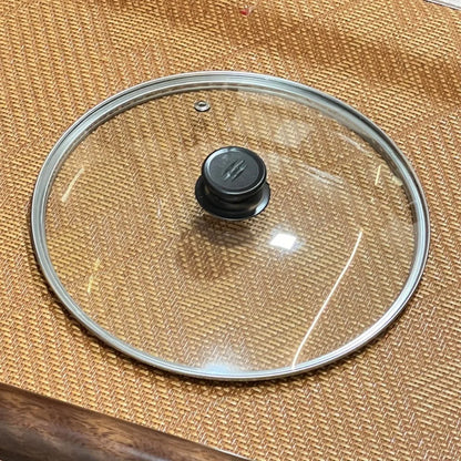 Universal Tempered Glass Pot Lid – Anti-Scald Knob, Heat-Resistant, 12–30cm | Fits Pots, Pans & Woks
