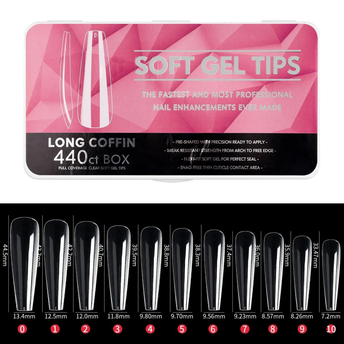 IAIZO Soft Gel Press-On Nail Tips – Full Cover, Almond / Coffin / French | 400–550pcs Box | DIY Manicure Extension