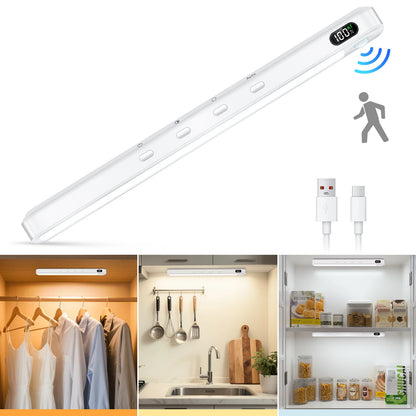 WILLED Rechargeable Motion Sensor Cabinet Light Bar – 3 Color Temps, 5 Brightness, Magnetic Mount | 25cm | 1pc / 2pcs