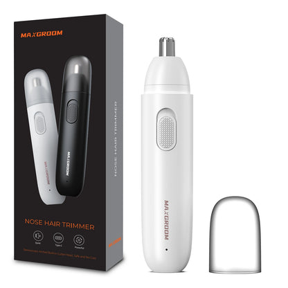 MAXGROOM Electric Nose Hair Trimmer — Rechargeable, 360° Dual Blade, Painless