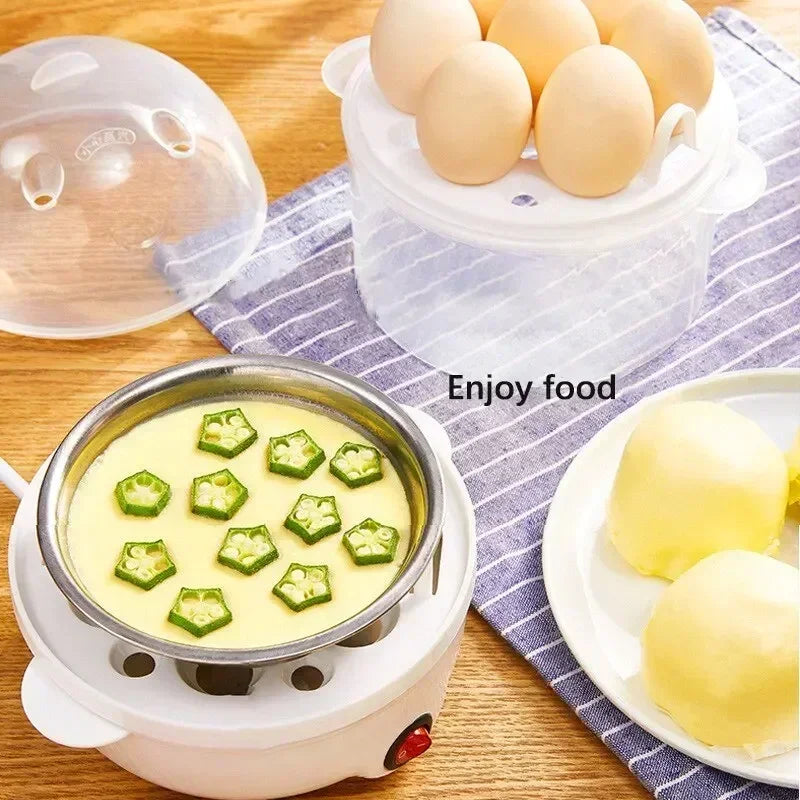 NOCCLILI Double-Layer Electric Egg Cooker & Steamer – 7+ Eggs, 350W, Boil, Poach & Steam | EU / US Plug