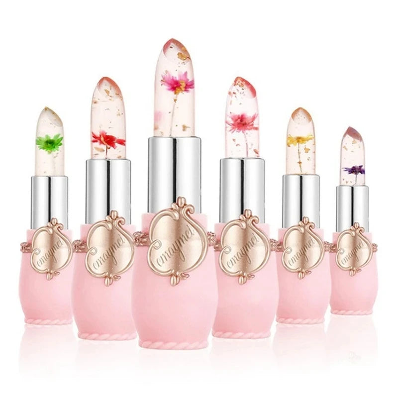 Flower Jelly Crystal Color-Changing Lipstick Set – 6pcs, Temperature-Reactive, Moisturizing Lip Balm | Long-Lasting & Waterproof