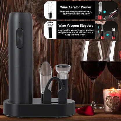 Electric Wine Opener – Rechargeable Automatic Corkscrew, Opens 100 Bottles Per Charge | With or Without Accessories