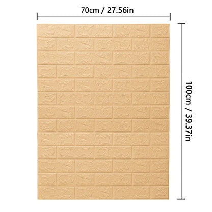 3D Brick Pattern Self-Adhesive Wallpaper 70cm — Waterproof Peel & Stick