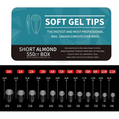 IAIZO Soft Gel Press-On Nail Tips – Full Cover, Almond / Coffin / French | 400–550pcs Box | DIY Manicure Extension