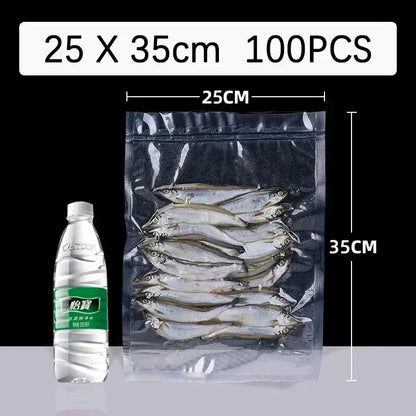 Vacuum Sealer Bags — 100 Pcs, BPA-Free PE, Food Grade, Multiple Sizes