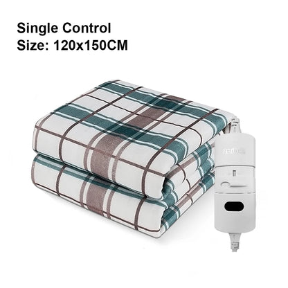 Raugee Electric Heating Blanket 220V – Adjustable Thermostat, Overheat Protection, Remote Control | 70×150 / 120×150cm