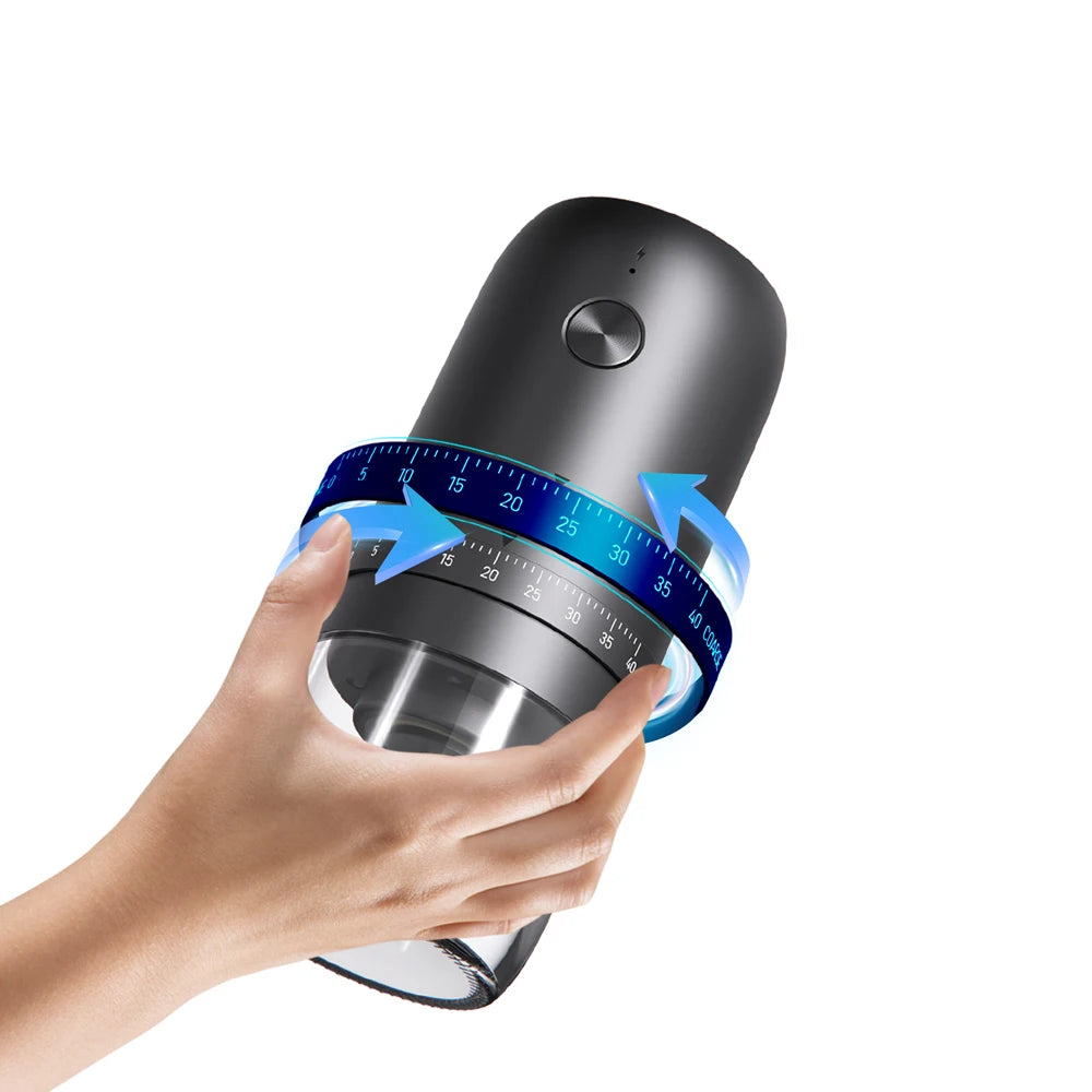 CLITON 電動コーヒー豆グラインダー – 40段階調整可能、USB充電式