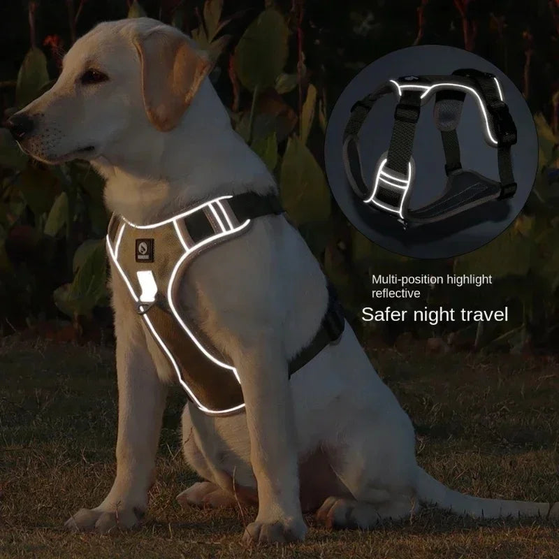 戰術狗胸背帶 – 中大型犬反光背心