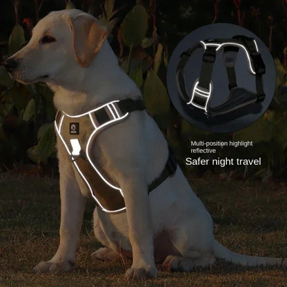 戰術狗胸背帶 – 中大型犬反光背心