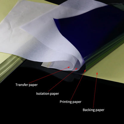 A4 Tattoo Transfer Paper – Carbon Thermal Stencil & Tracing Paper for Professional Tattoo Artists | 5pcs & 10pcs