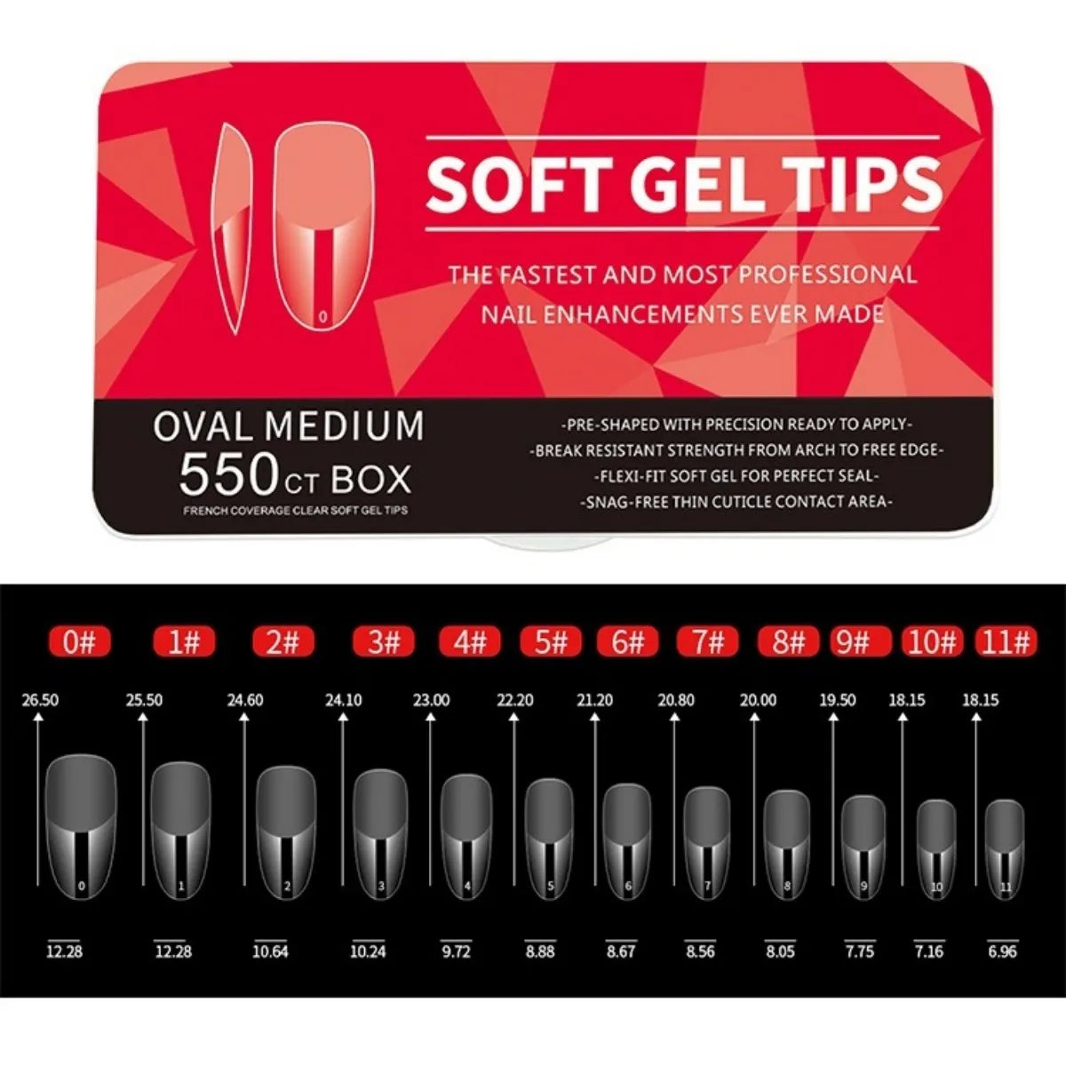 IAIZO Soft Gel Press-On Nail Tips – Full Cover, Almond / Coffin / French | 400–550pcs Box | DIY Manicure Extension