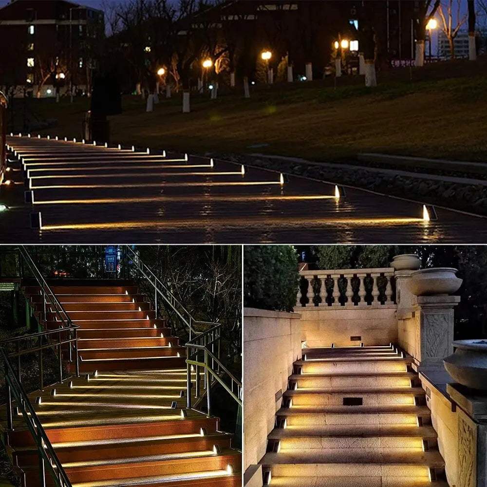 Solar Step & Deck Light – IP67 Waterproof, Auto On/Off, 8–12hr Runtime | Warm White / White / RGB | Stair, Patio & Garden
