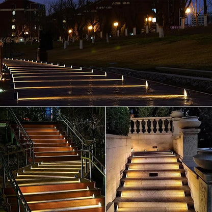 Solar Step & Deck Light – IP67 Waterproof, Auto On/Off, 8–12hr Runtime | Warm White / White / RGB | Stair, Patio & Garden