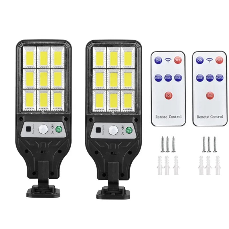 paweinuo Solar Outdoor Security Light – 180 COB, 120°, 3 Modes, Remote Control, IP65 | 3200mAh | 1pc / 2pcs