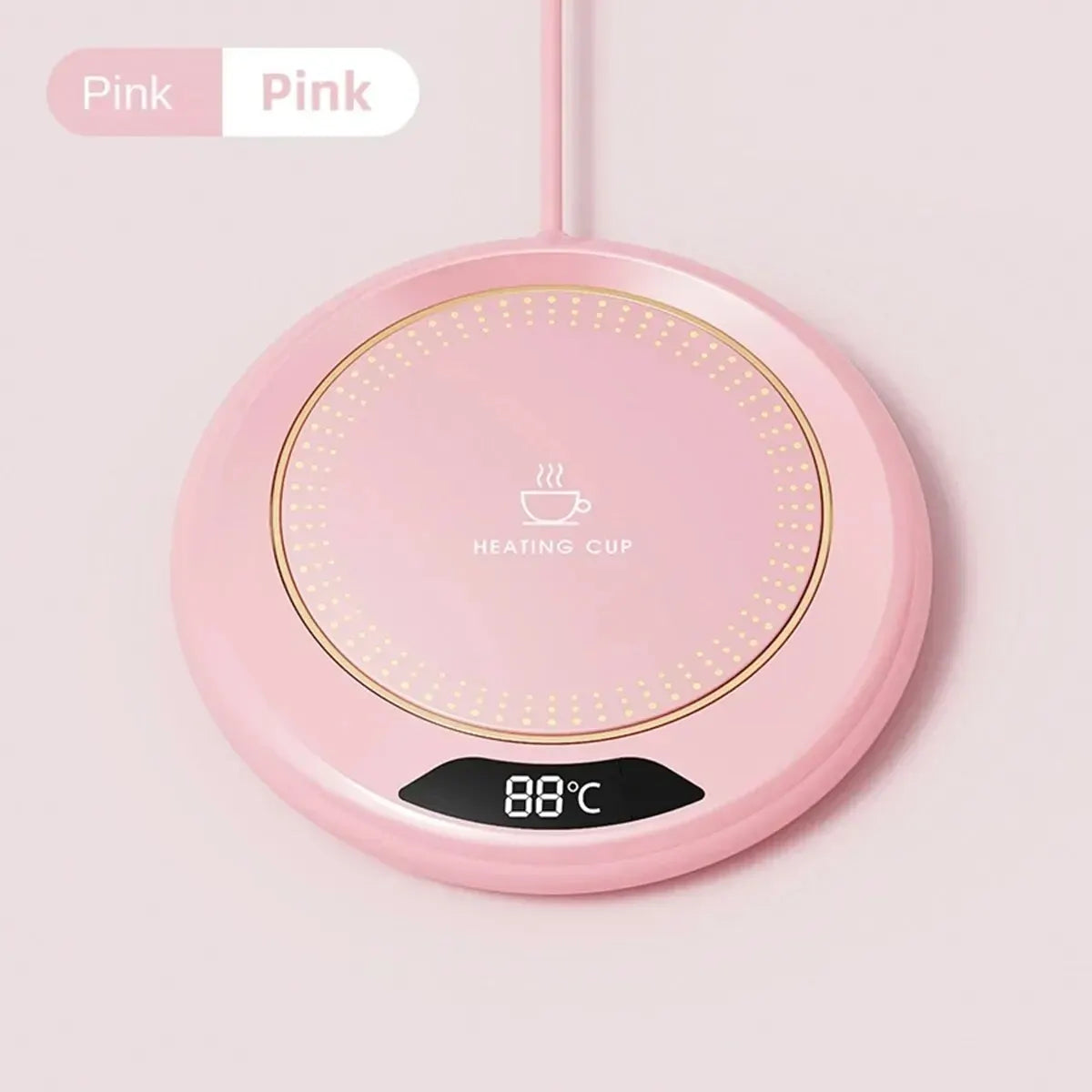 HOMEFISH USB Thermostatic Heating Coaster – 55–75°C, 3-Speed, 20W | Keep Drinks Warm All Day