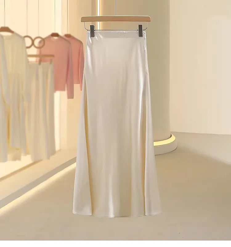 Satin Fishtail Skirt – Women Korean Fashion
