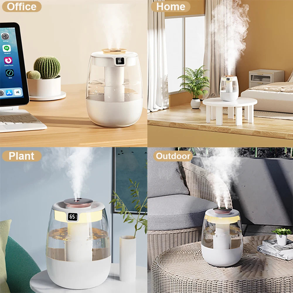 Raugee 1.3L Cool Mist Humidifier – Dual Spray, 280ml/h, Ultra-Quiet <36dB | Home, Office & Bedroom