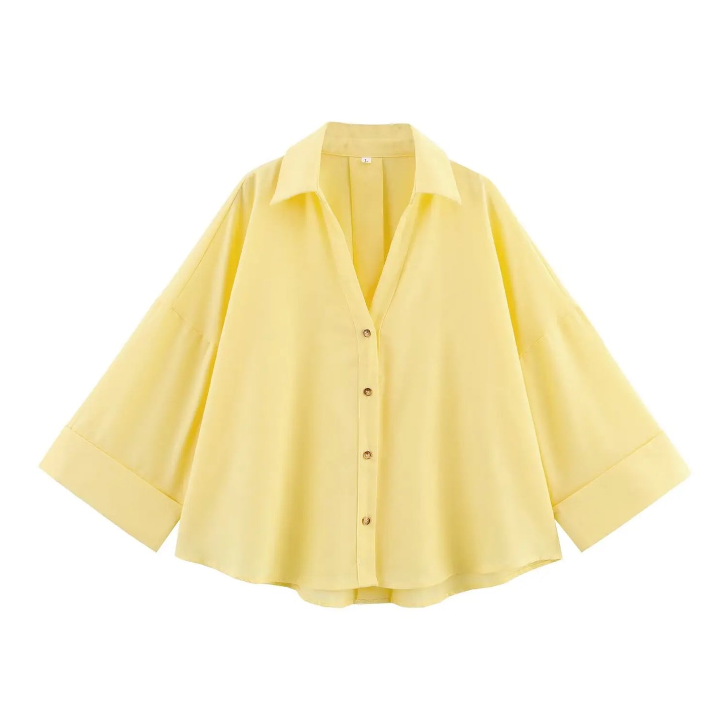 KONDALA Casual Loose Wide-Sleeve Shirt – Women