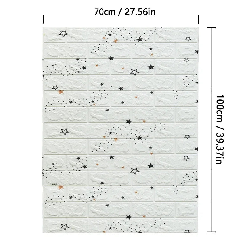 3D Brick Pattern Self-Adhesive Wallpaper 70cm — Waterproof Peel & Stick