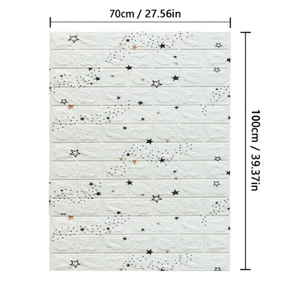 3D Brick Pattern Self-Adhesive Wallpaper 70cm — Waterproof Peel & Stick