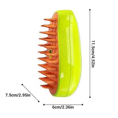 3-in-1 Pet Steam Grooming Brush — Spray, Massage & Detangle for Cats & Dogs