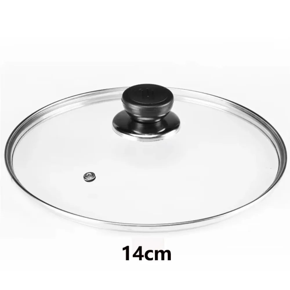 Universal Tempered Glass Pot Lid – Anti-Scald Knob, Heat-Resistant, 12–30cm | Fits Pots, Pans & Woks