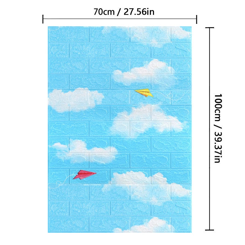 3D Brick Pattern Self-Adhesive Wallpaper 70cm — Waterproof Peel & Stick