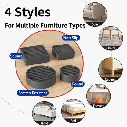 Plastic Furniture Heightening & Leveling Pads – Anti-Slip, Scratch-Proof | Models 068S / 069M / 092S / 092M | 1 / 4 / 8 / 12pcs