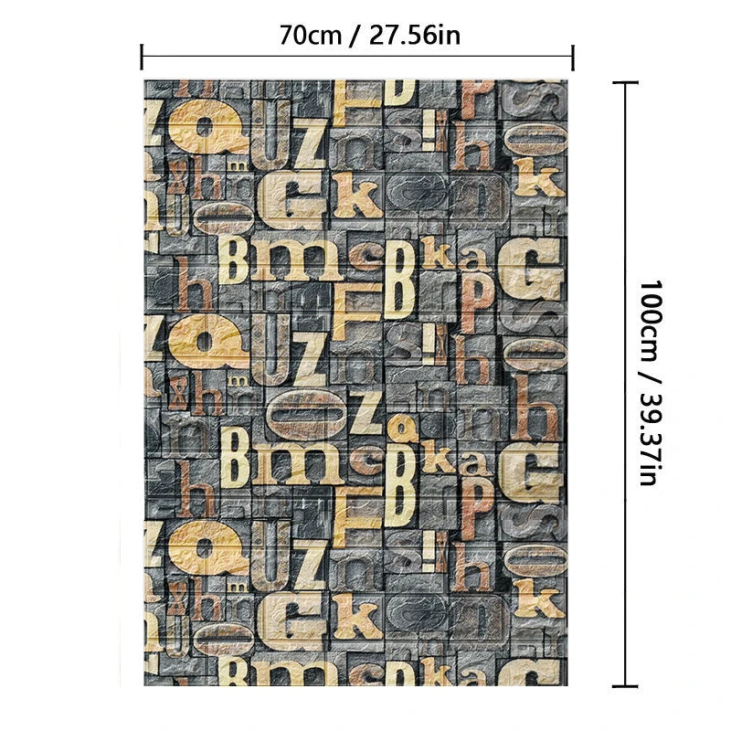 3D Brick Pattern Self-Adhesive Wallpaper 70cm — Waterproof Peel & Stick