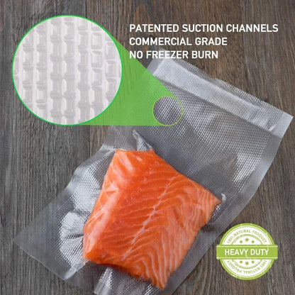 Vacuum Sealer Bags — 100 Pcs, BPA-Free PE, Food Grade, Multiple Sizes