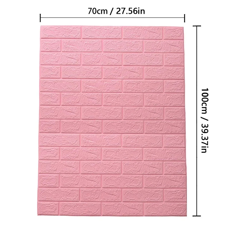 3D Brick Pattern Self-Adhesive Wallpaper 70cm — Waterproof Peel & Stick