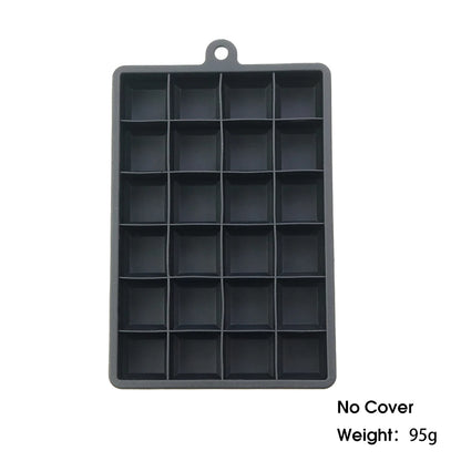 ChengHaoRan 24-Hole Silicone Ice Tray – Food-Grade, Square Ice Cubes, Jelly & Mold | With or Without Lid