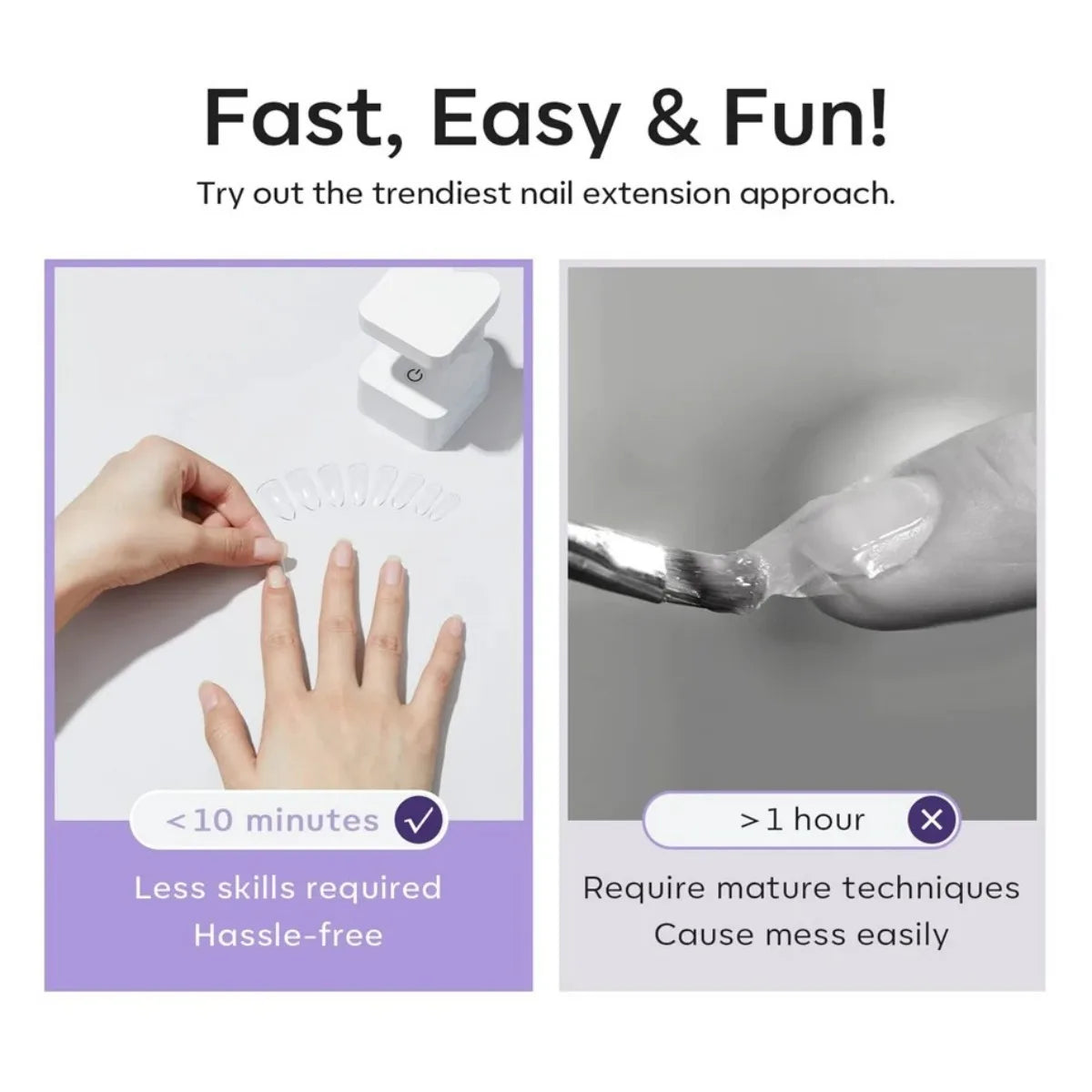 IAIZO Soft Gel Press-On Nail Tips – Full Cover, Almond / Coffin / French | 400–550pcs Box | DIY Manicure Extension