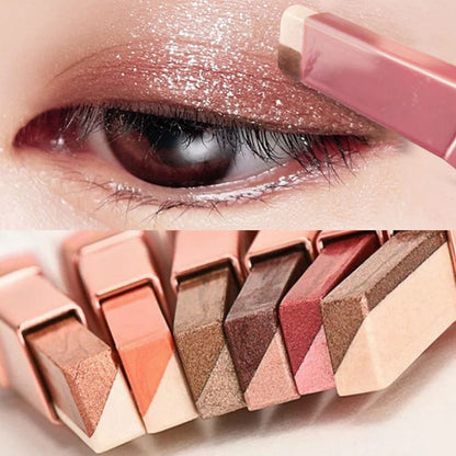 Two-Color Gradient Eyeshadow Stick – 3D Natural Finish, Long-Lasting | Single Shades 01–06 | 3pcs & 6pcs Sets