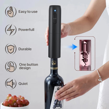 Electric Wine Opener – Rechargeable Automatic Corkscrew, Opens 100 Bottles Per Charge | With or Without Accessories