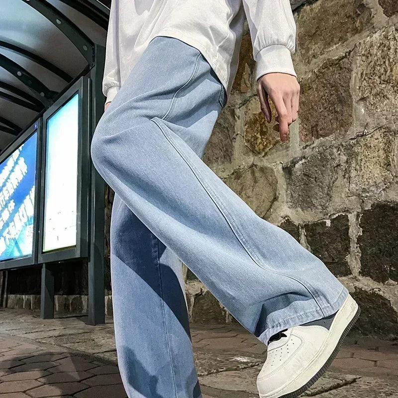Streetwear Loose Wide Leg Jeans – Men