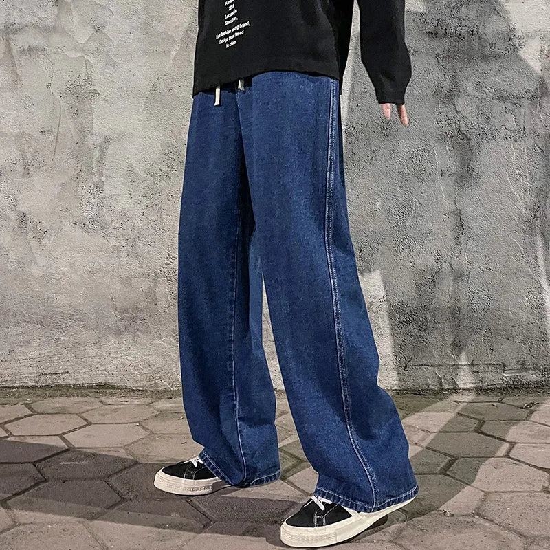 Streetwear Loose Wide Leg Jeans – Men